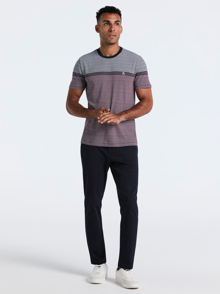 Engineered Stripe Jersey Tee (Dark Sapphire) 