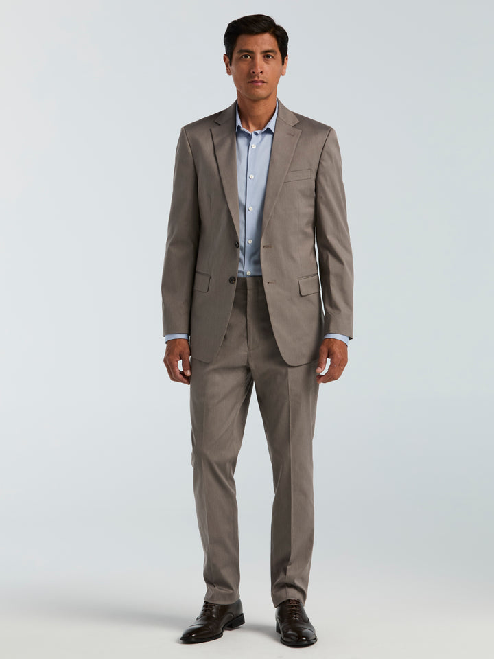 Slim Fit Suit Jacket (Light Brown) 