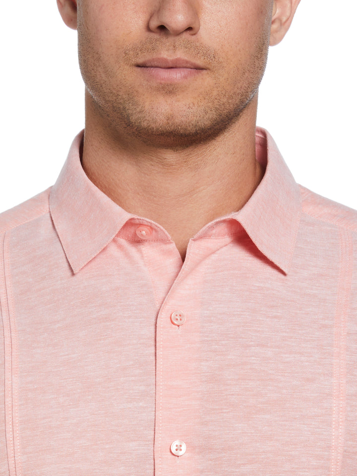 Linen Blend Tuck Panel Shirt (Lantana) 