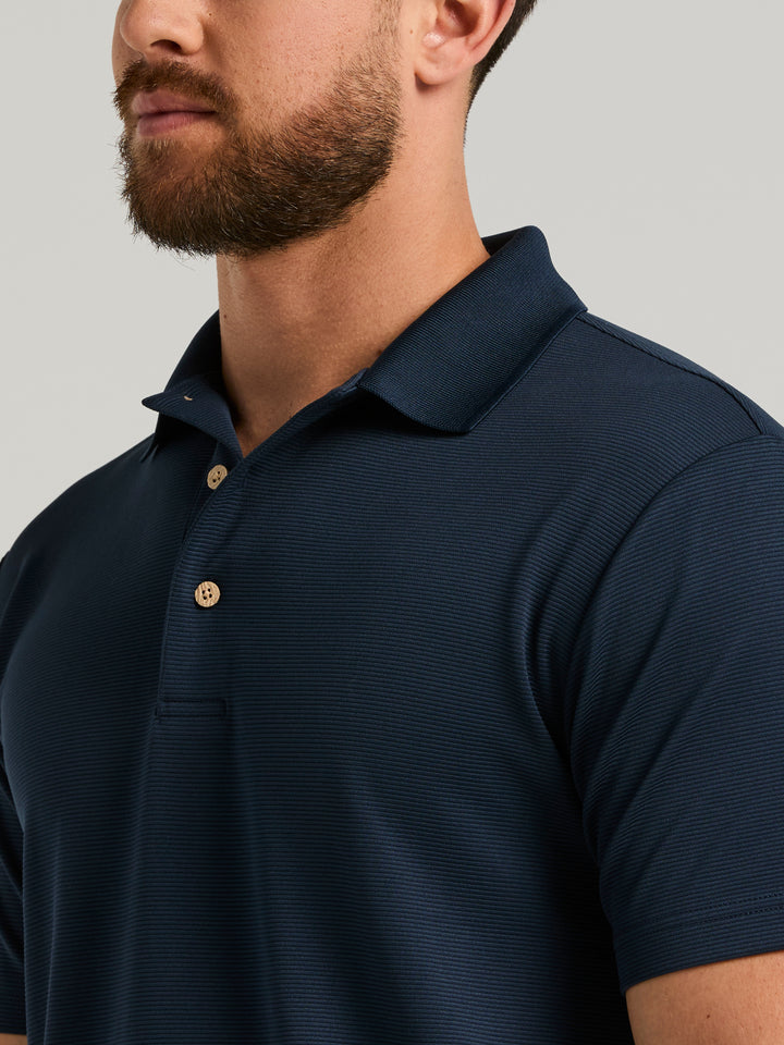 Wicking Ottoman Golf Polo Shirt (Dress Blues) 