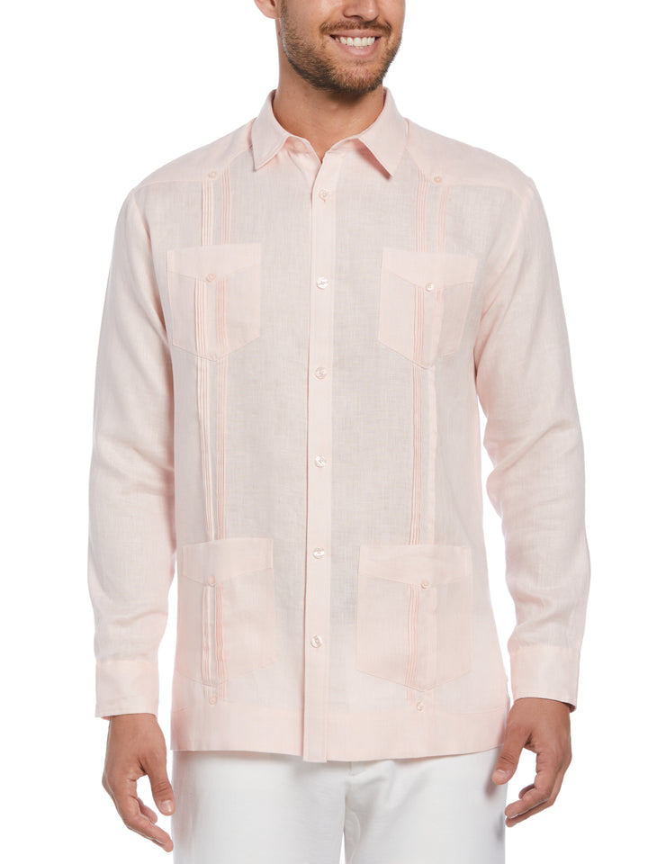Linen Guayabera Shirt (Pink Dogwood) 