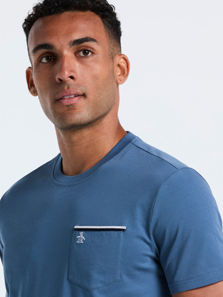 Jersey Earl Tape Tipped Pocket Tee (Copen Blue) 
