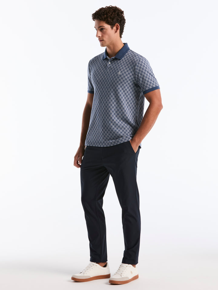 Checkered Jacquard Polo (Sargasso Sea) 