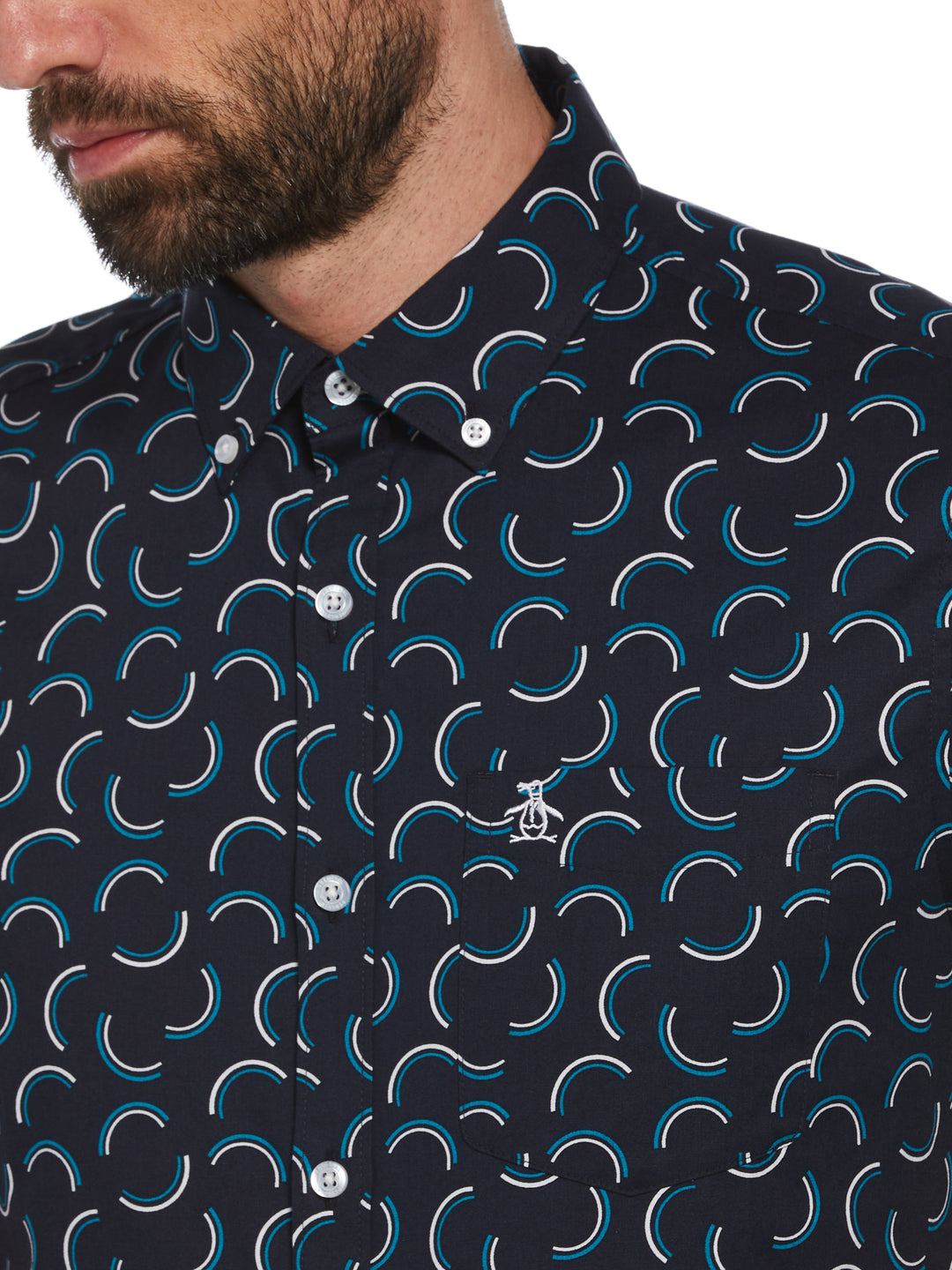 Half Moon Print Shirt (Dark Sapphire) 