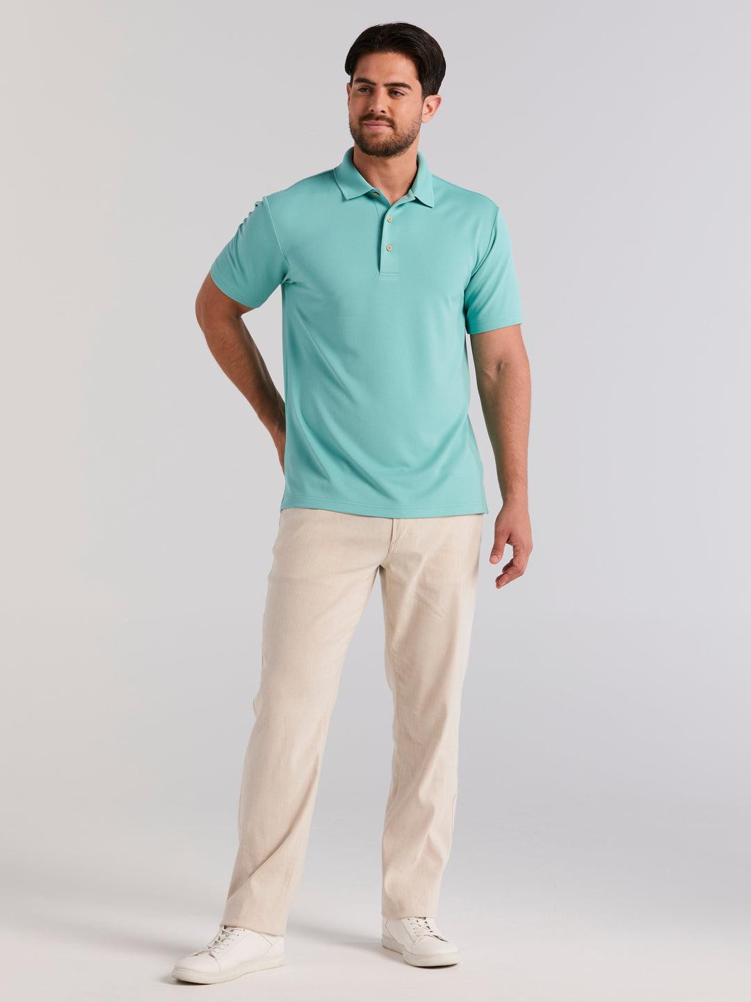 Wicking Ottoman Golf Polo Shirt (Nile Blue) 