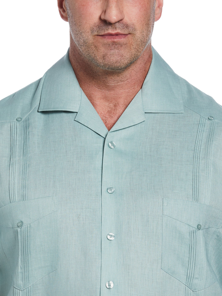 Linen Guayabera Shirt (Blue Surf) 