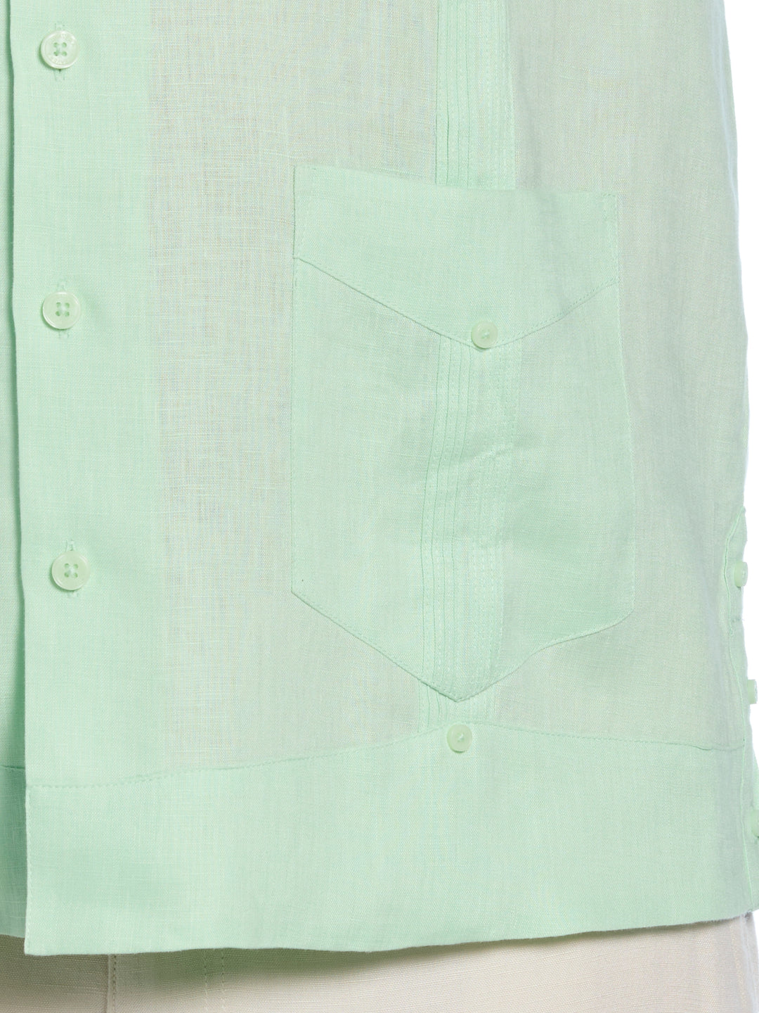 Linen Guayabera Shirt (Pastel Green) 