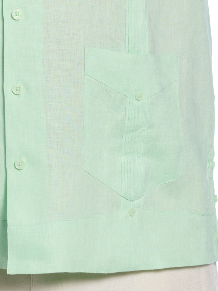 Linen Guayabera Shirt (Pastel Green) 