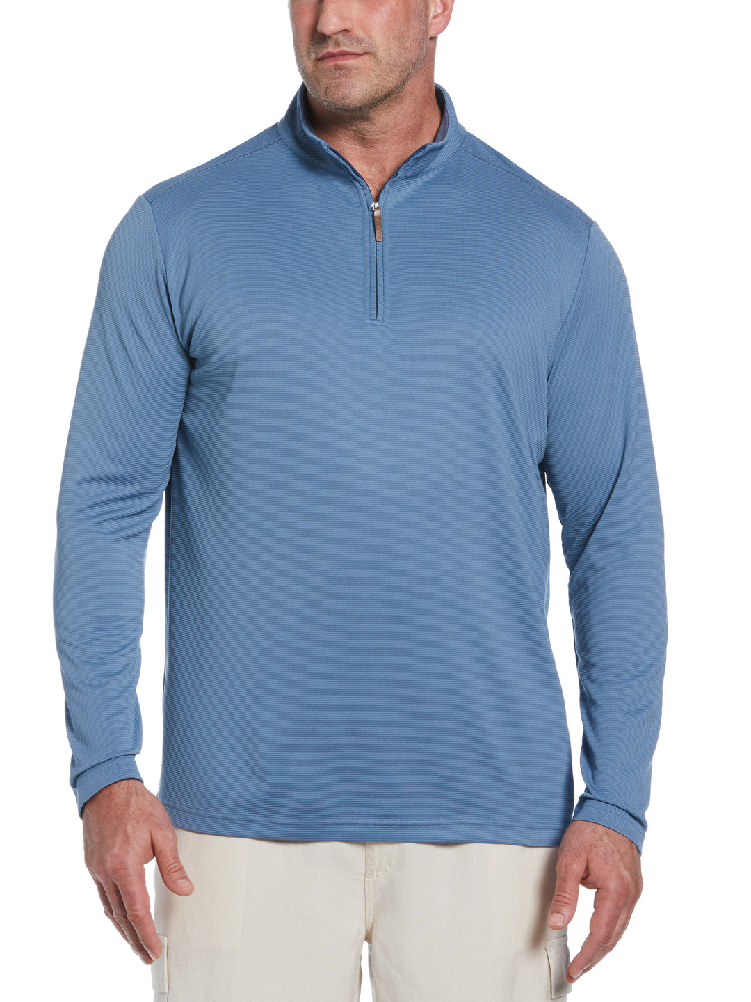 Big & Tall 1/4 Zip Long Sleeve Sweater (Captains Blue) 