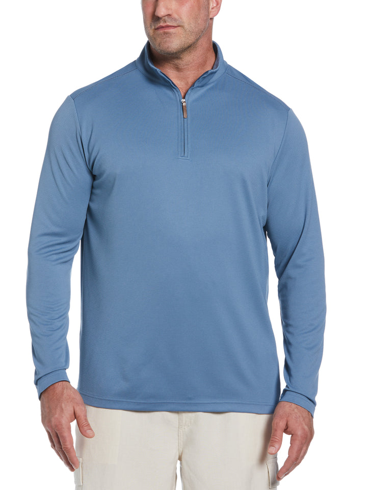 Big & Tall 1/4 Zip Long Sleeve Sweater (Captains Blue) 
