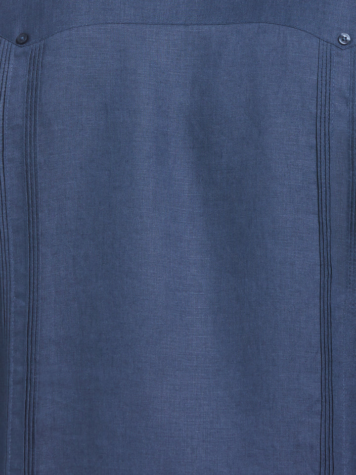 Linen Guayabera Shirt (Ensign Blue) 