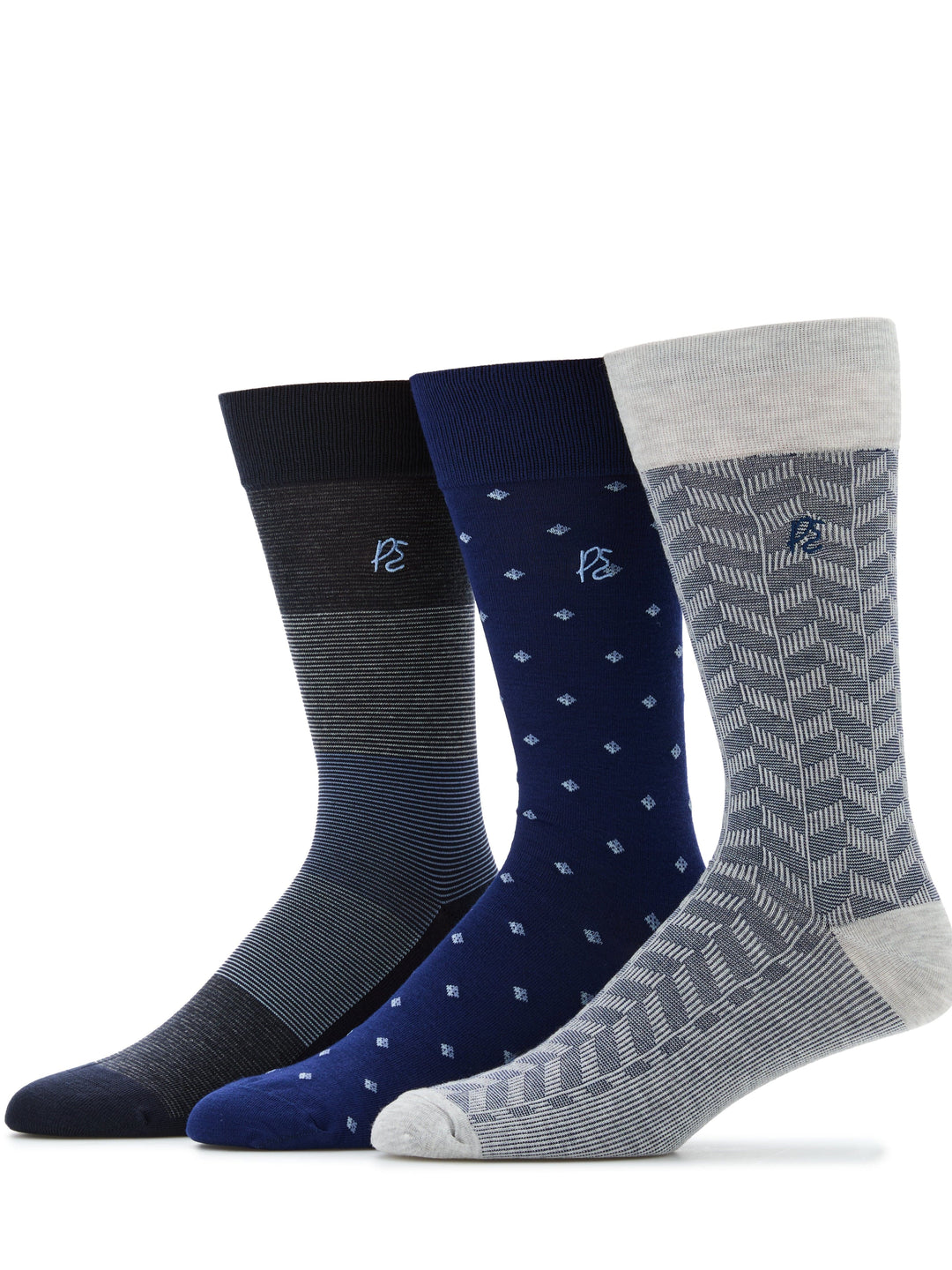 3 Pack Herringbone Logo Sock (Dk Bnd Ast) 
