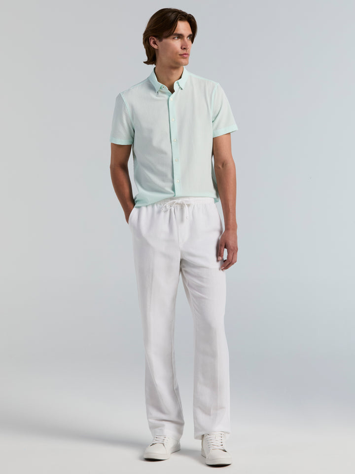 Straight Leg Pull-On Drawstring Pant (Bright White) 