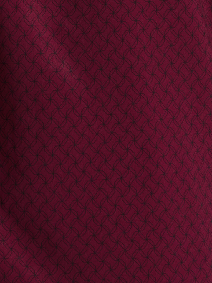 Slim Fit Geo Print Short Sleeve Shirt (Zinfandel) 