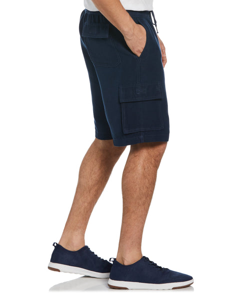 Big and Tall Linen Blend Pull-On Cargo Short (Dress Blues) 