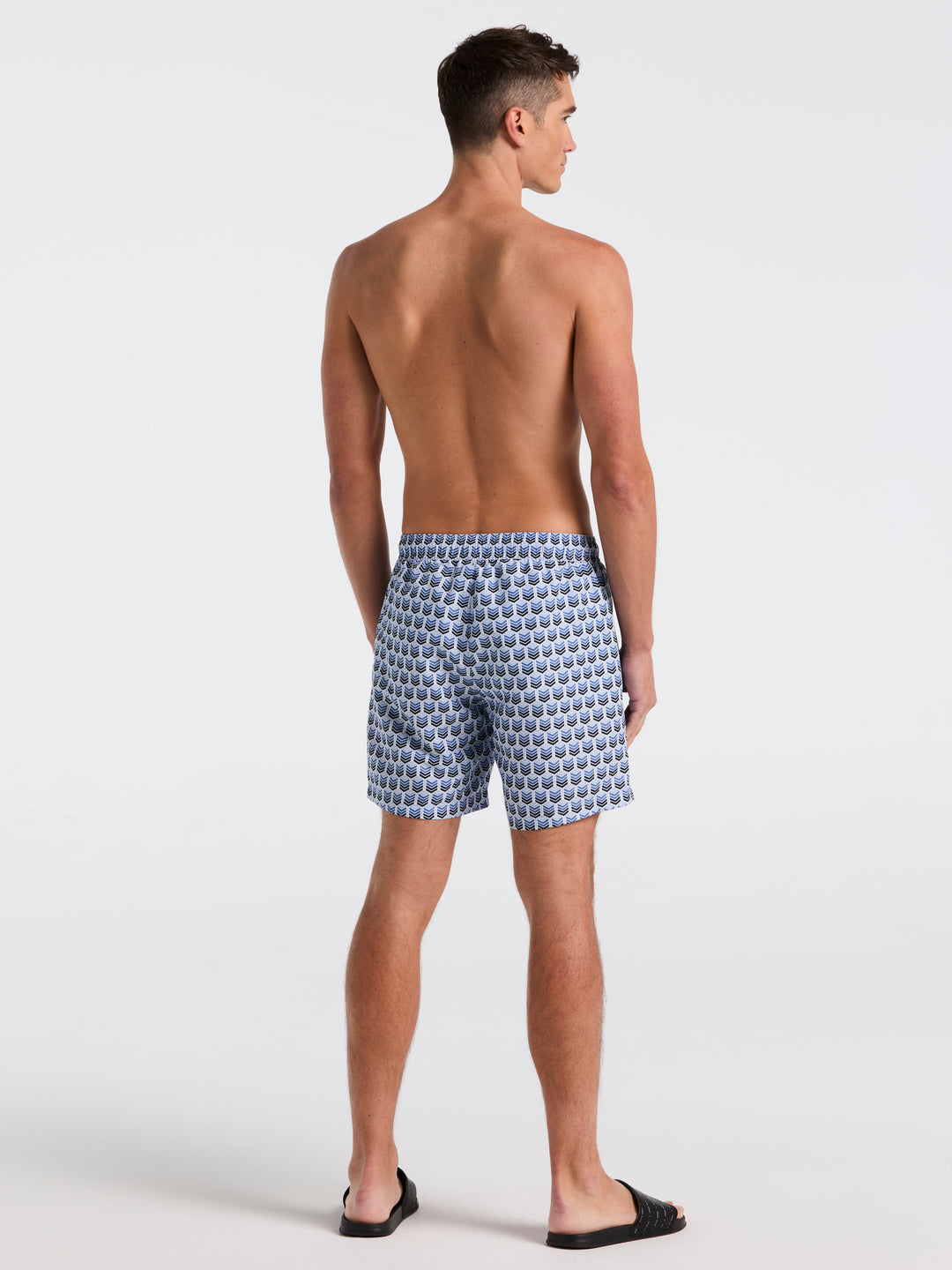 Medium Scale Print Swim Trunk (Dutch Blue) 