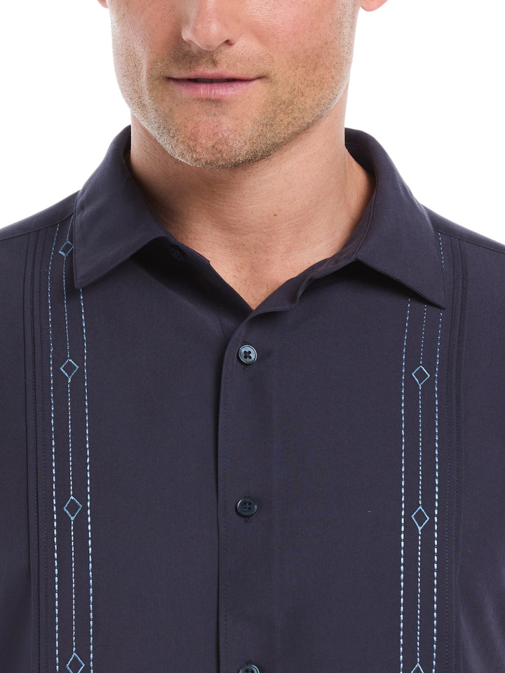 Embroidered Panel Shirt (Mood Indigo) 