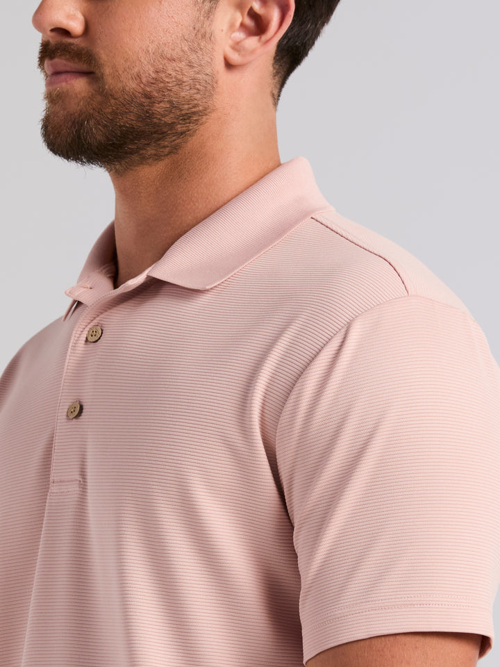 Wicking Ottoman Golf Polo Shirt (Rose Smoke) 