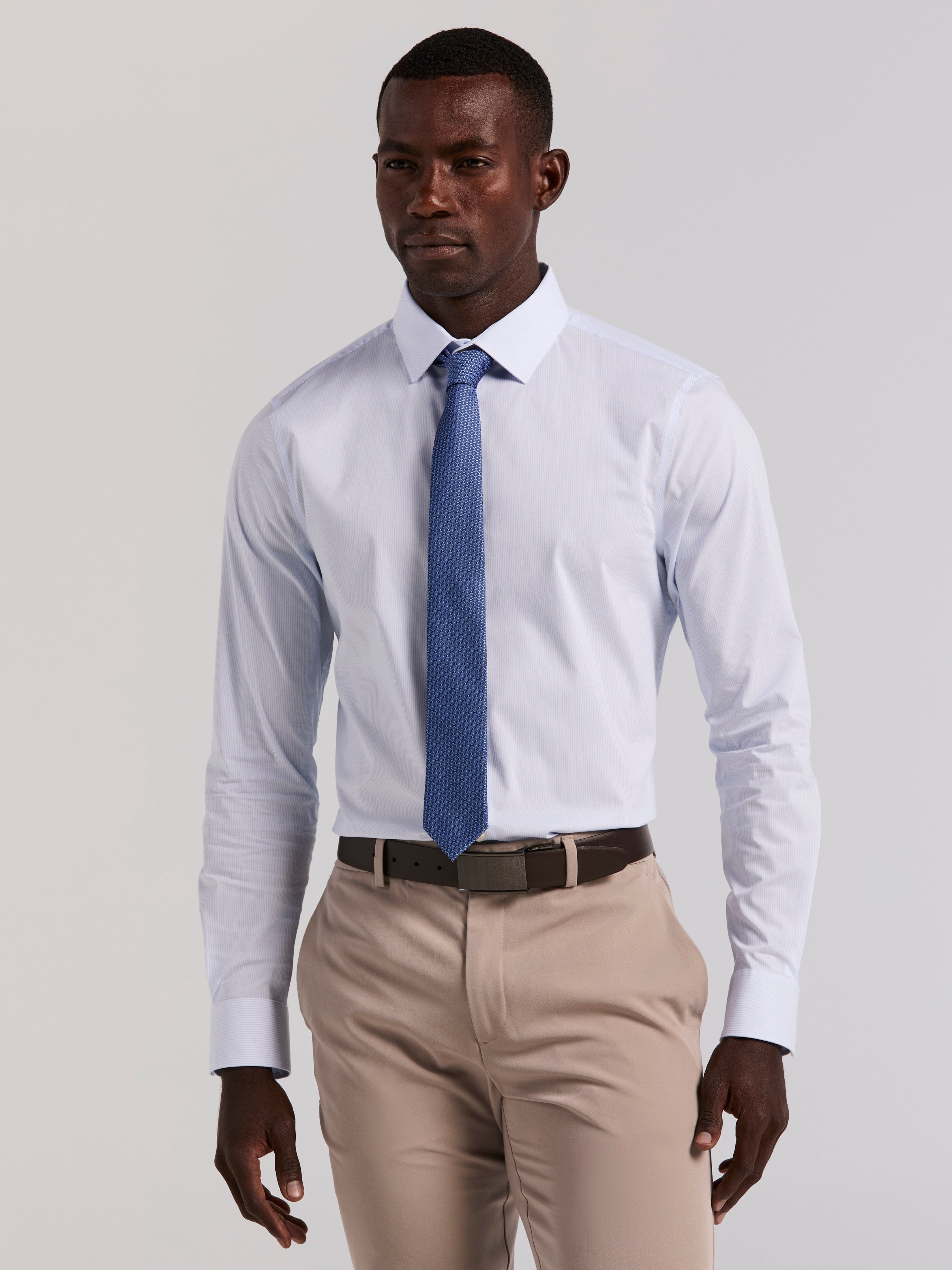 Slim Fit Micro Stripe Dress Shirt – Perry Ellis