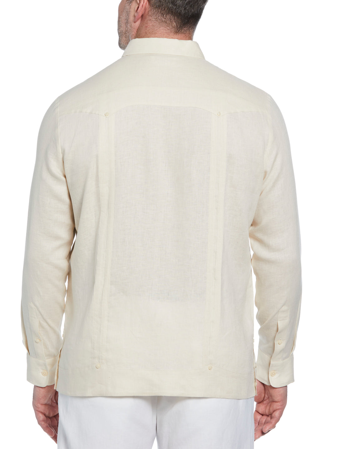 Big & Tall Linen Guayabera Shirt (Whitecap Gray) 