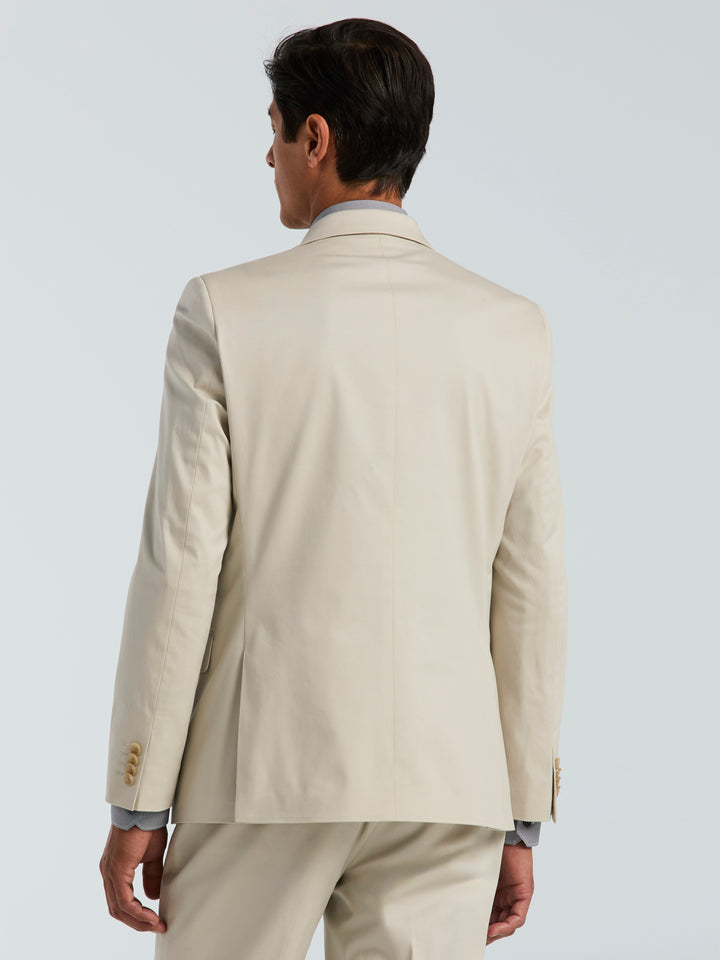 Skinny-Fit Solid Suit Jacket (Cream) 