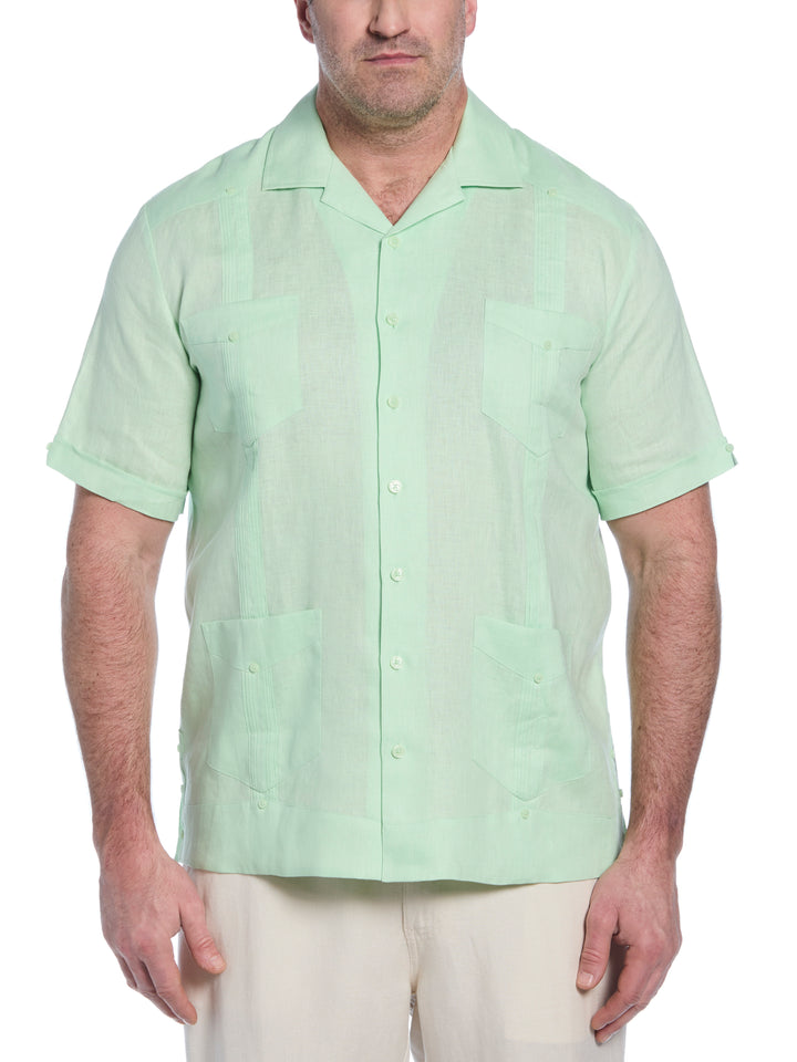Linen Guayabera Shirt (Pastel Green) 