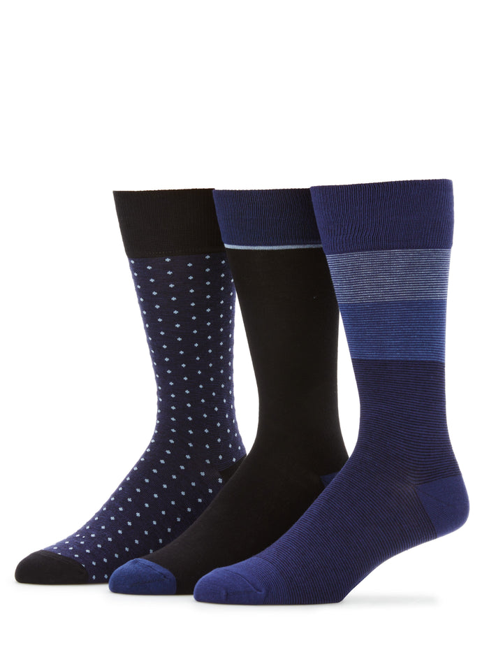 Superior Soft Luxury Stripe Color Block Socks (Dk Bnd Ast) 