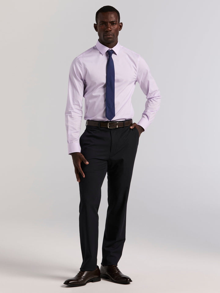 Cotton Slim Fit Royal Oxford Dress Shirt (Orchid Petal) 