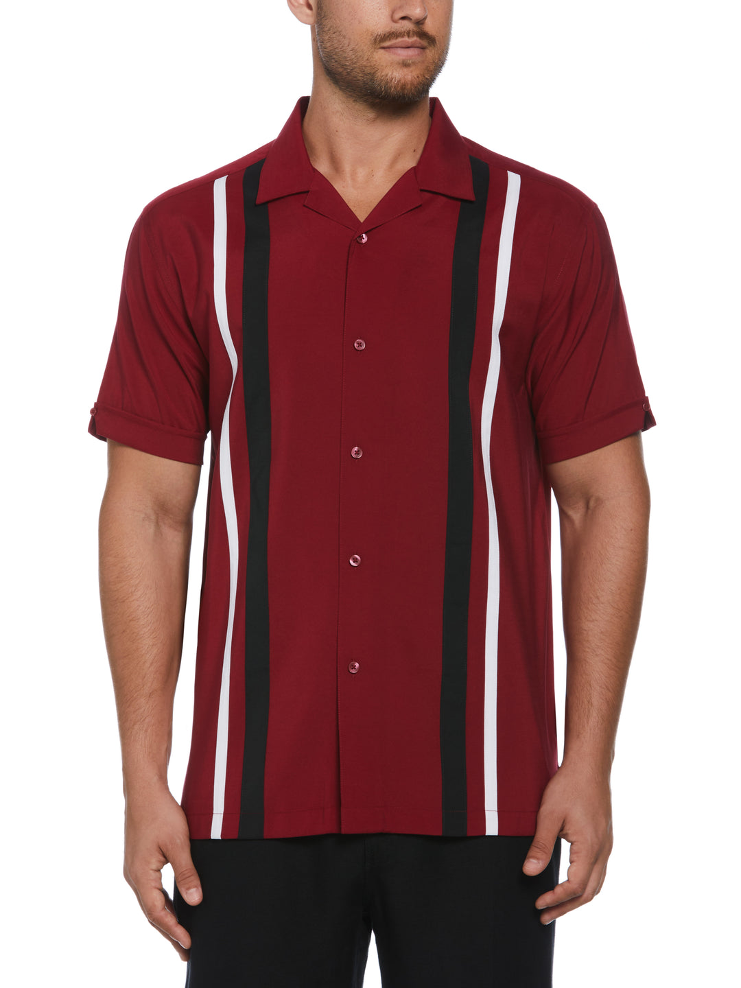 Camp Collar Retro Panel Shirt (Biking Red) 
