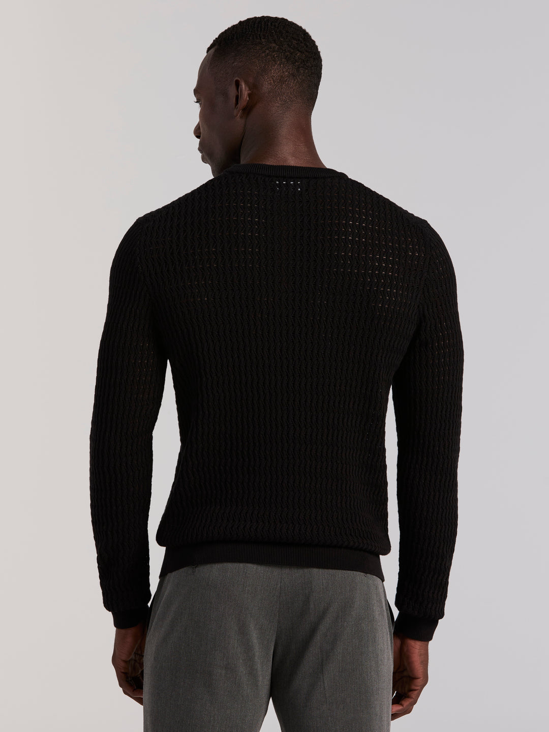 Cotton Crew Neck Sweater (Black) 