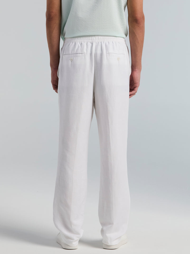 Straight Leg Pull-On Drawstring Pant (Bright White) 