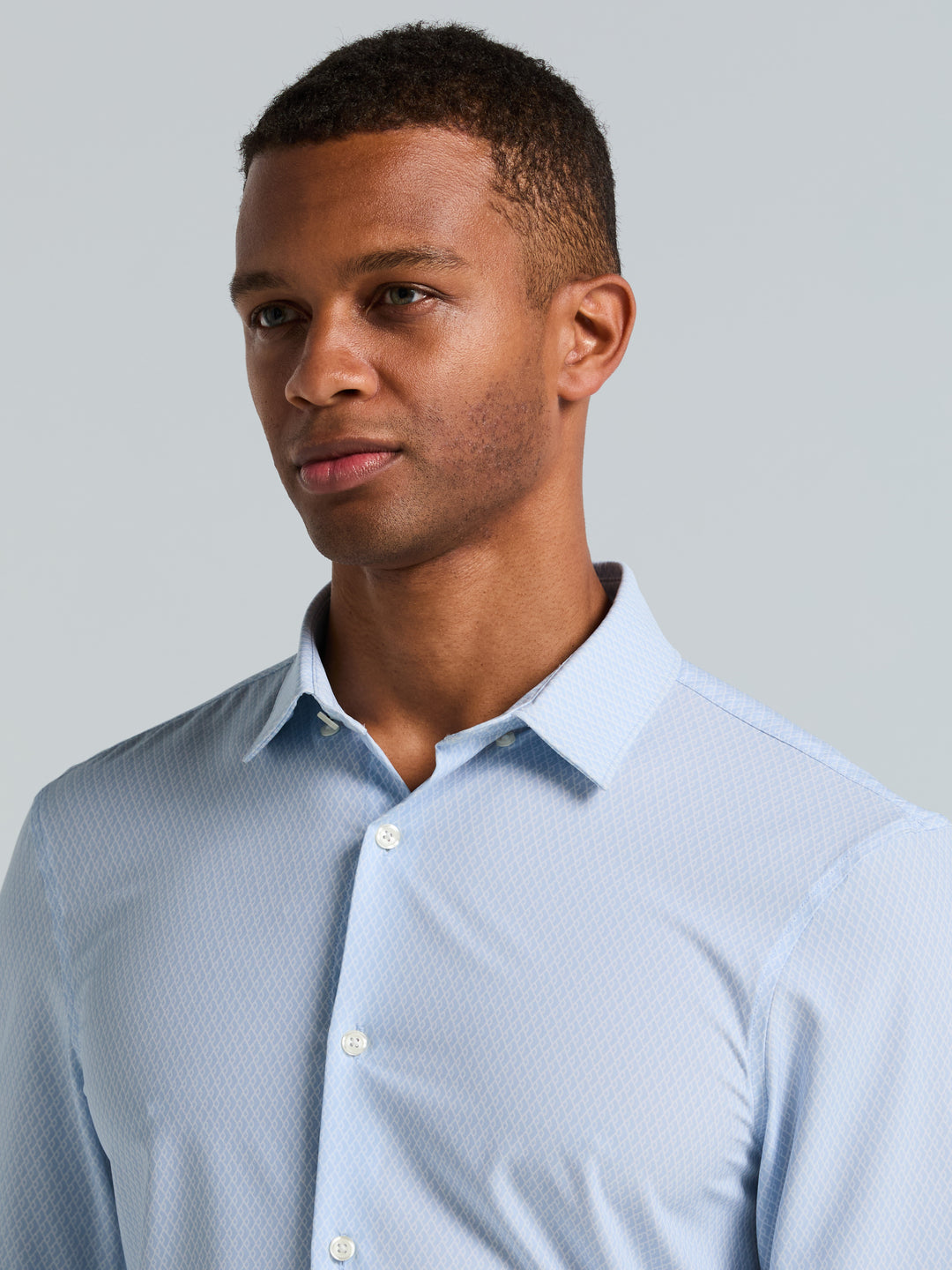 Slim Fit Diamond Geo Print Shirt (Kentucky Blue) 