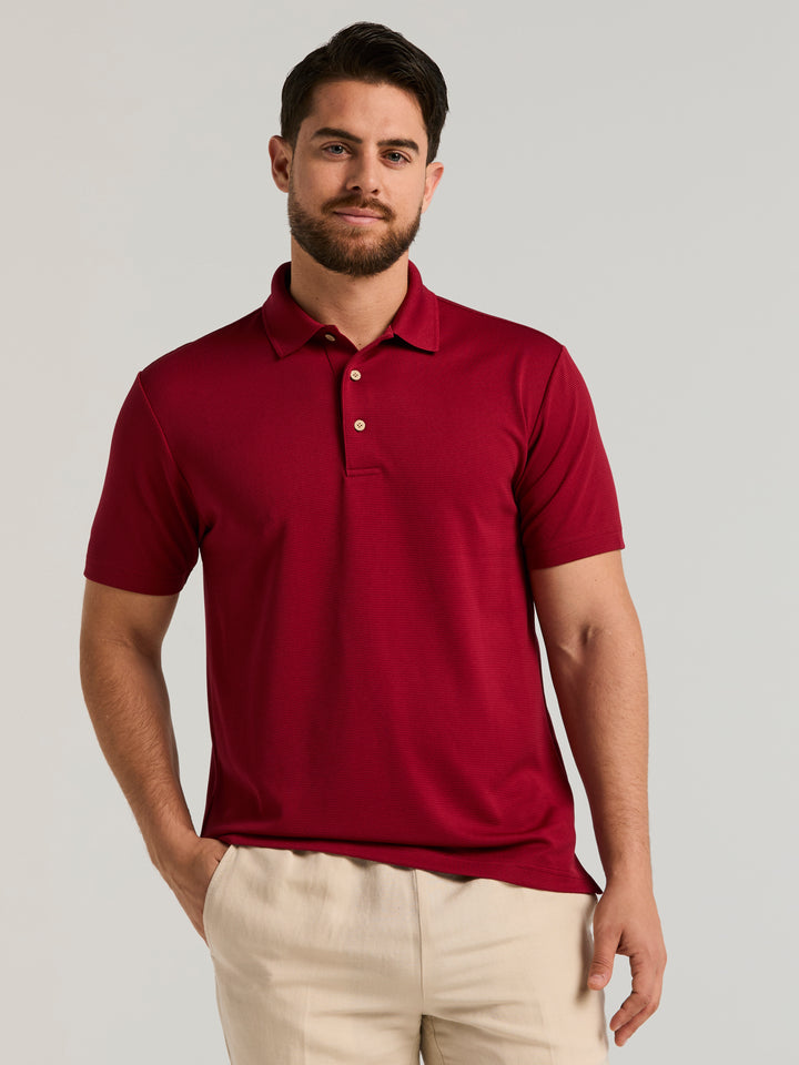 Wicking Ottoman Golf Polo Shirt (Biking Red) 