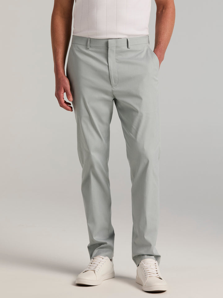 Slim Fit Stretch Flat Front Dress Pant (Light Green) 