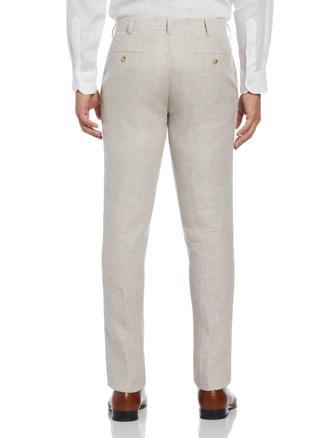 BIG & TALL DELAVE LINEN FLAT FRONT PANT (Natural Linen) 