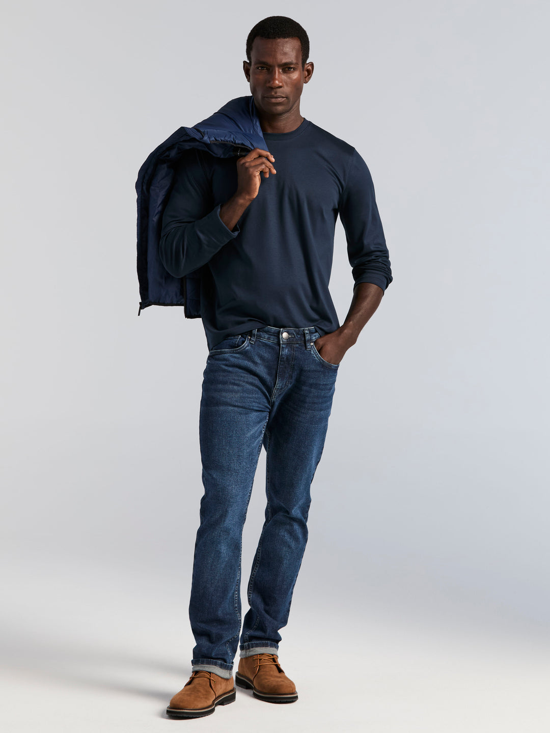 Interlock Crew Neck Long Sleeve Tee (Dark Sapphire) 