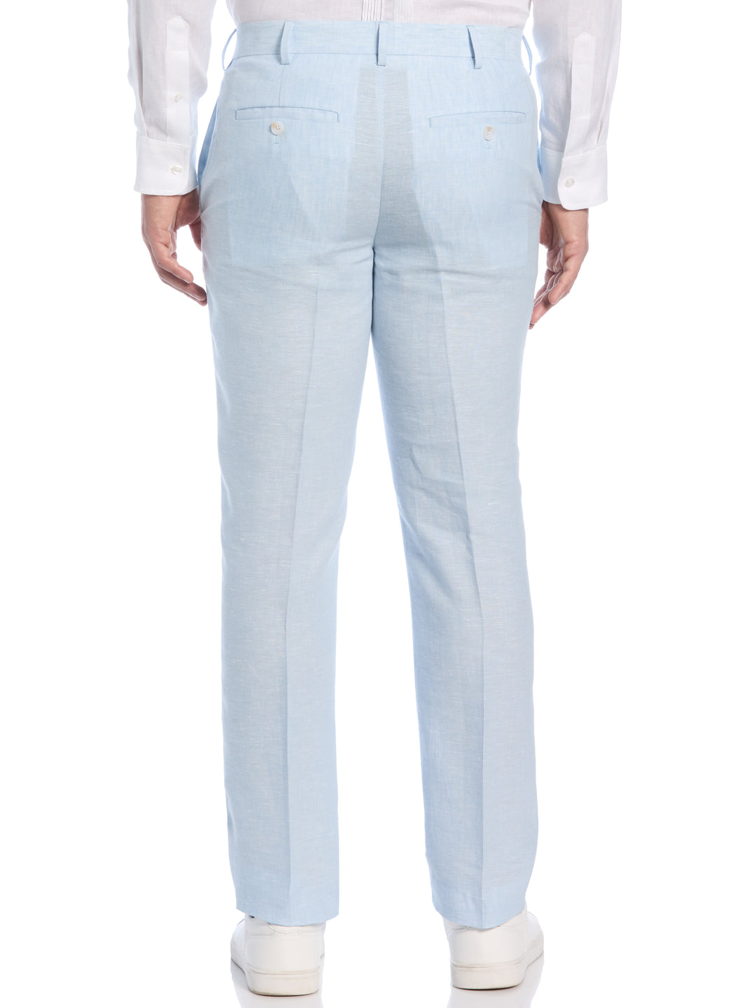 Delave Linen Flat Front Pant (Dream Blue) 