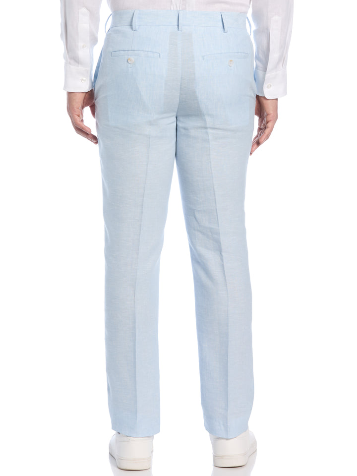 Delave Linen Flat Front Pant (Dream Blue) 