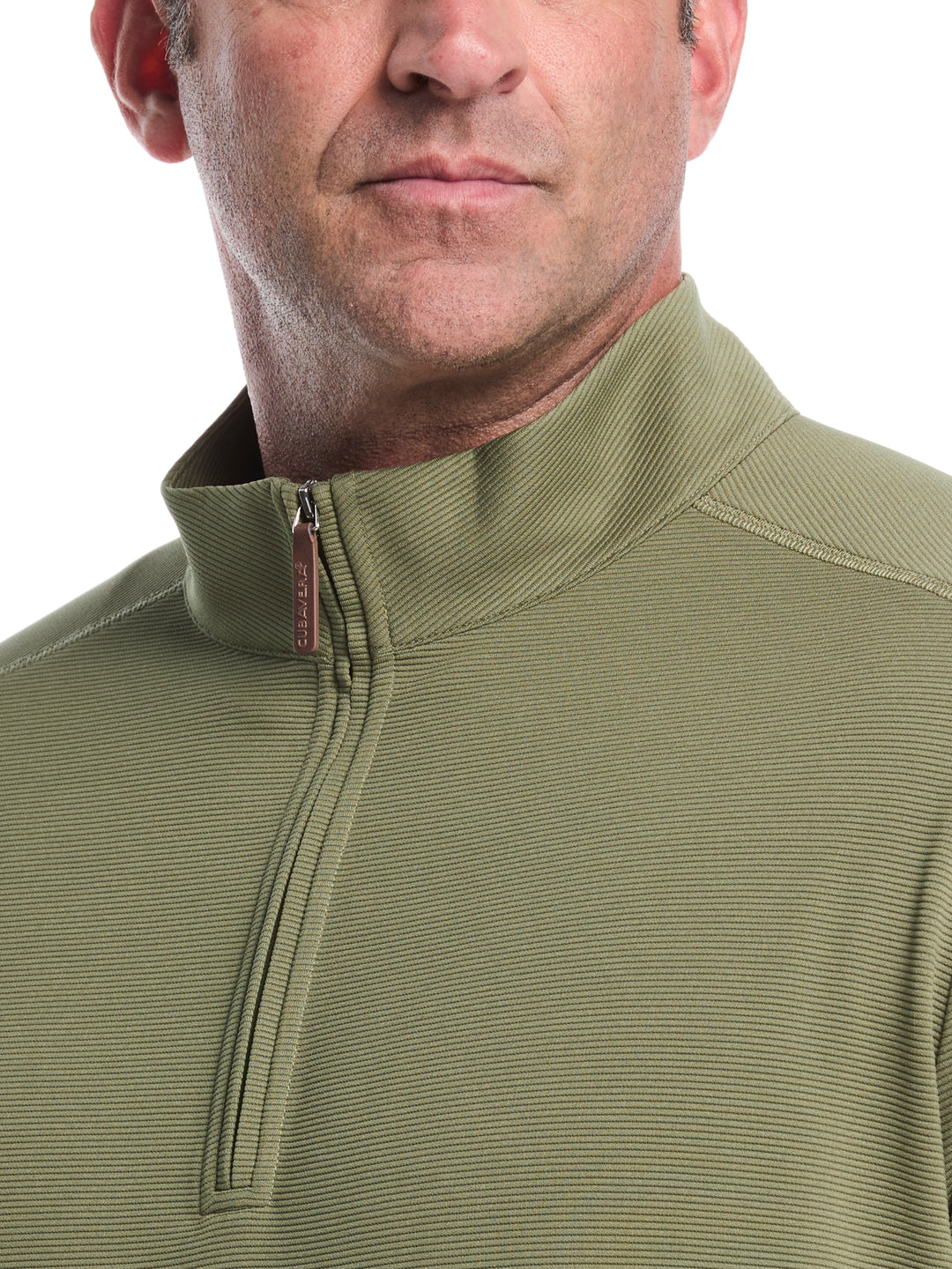 Big & Tall 1/4 Zip Long Sleeve Sweater (Olivine) 
