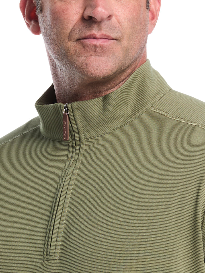 Big & Tall 1/4 Zip Long Sleeve Sweater (Olivine) 