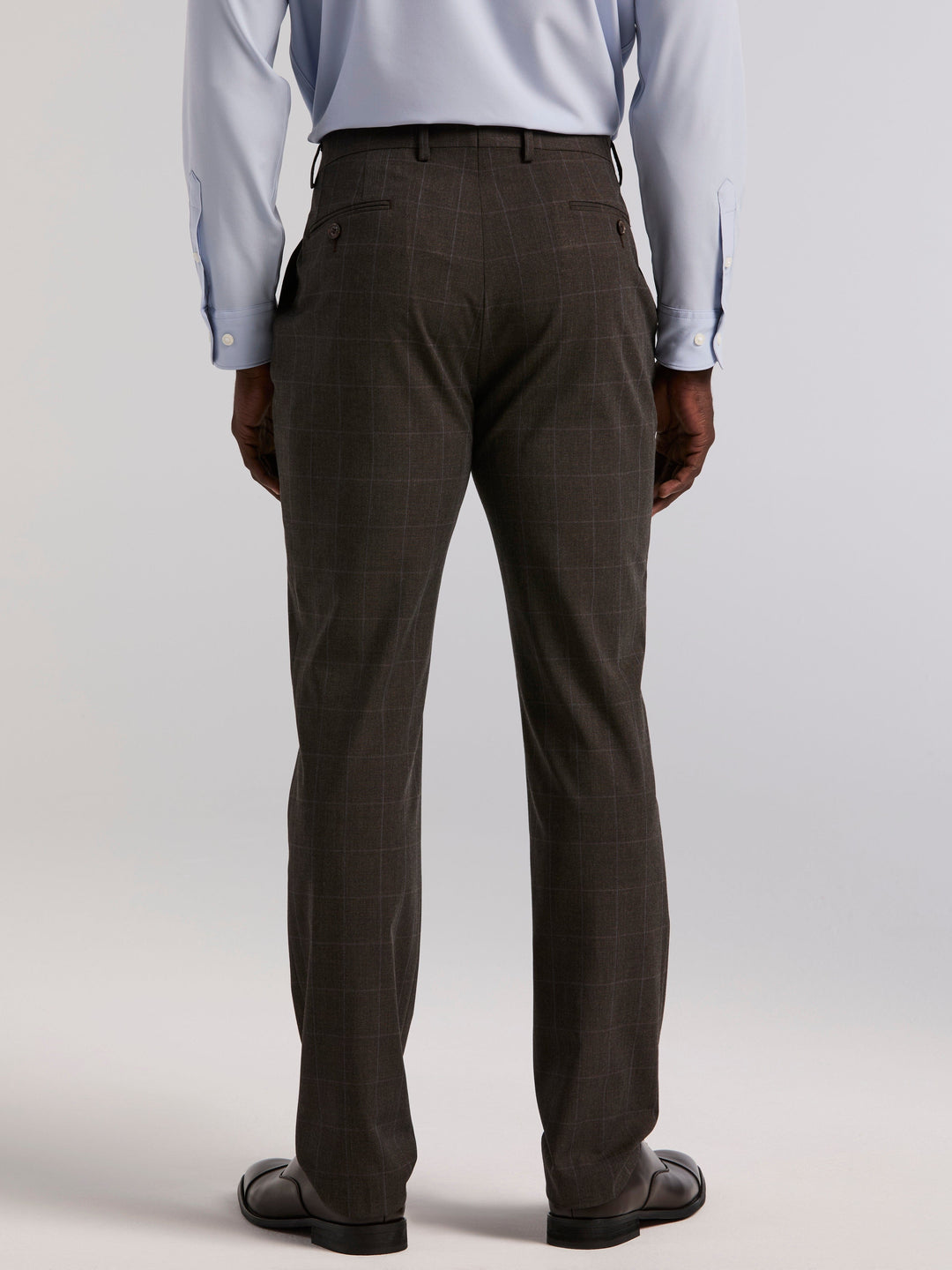 Slim Brown Windowpane Suit Pant (Brown) 