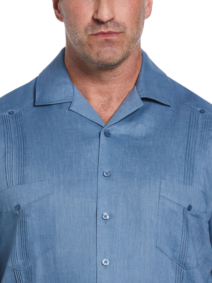 Linen Guayabera Shirt (Captains Blue) 
