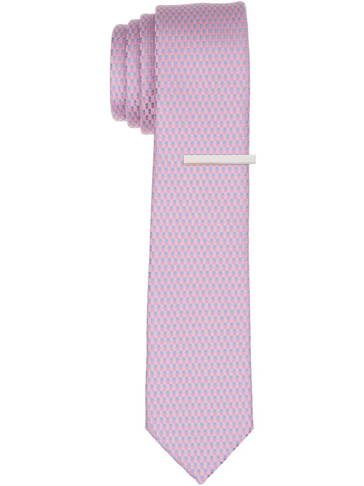Plain weave Mini Slim Tie (Pink) 