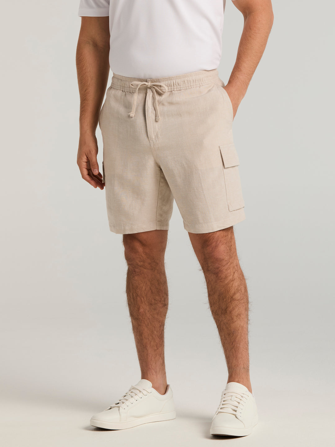 Linen Blend 8" Cargo Short (Island Fossil) 