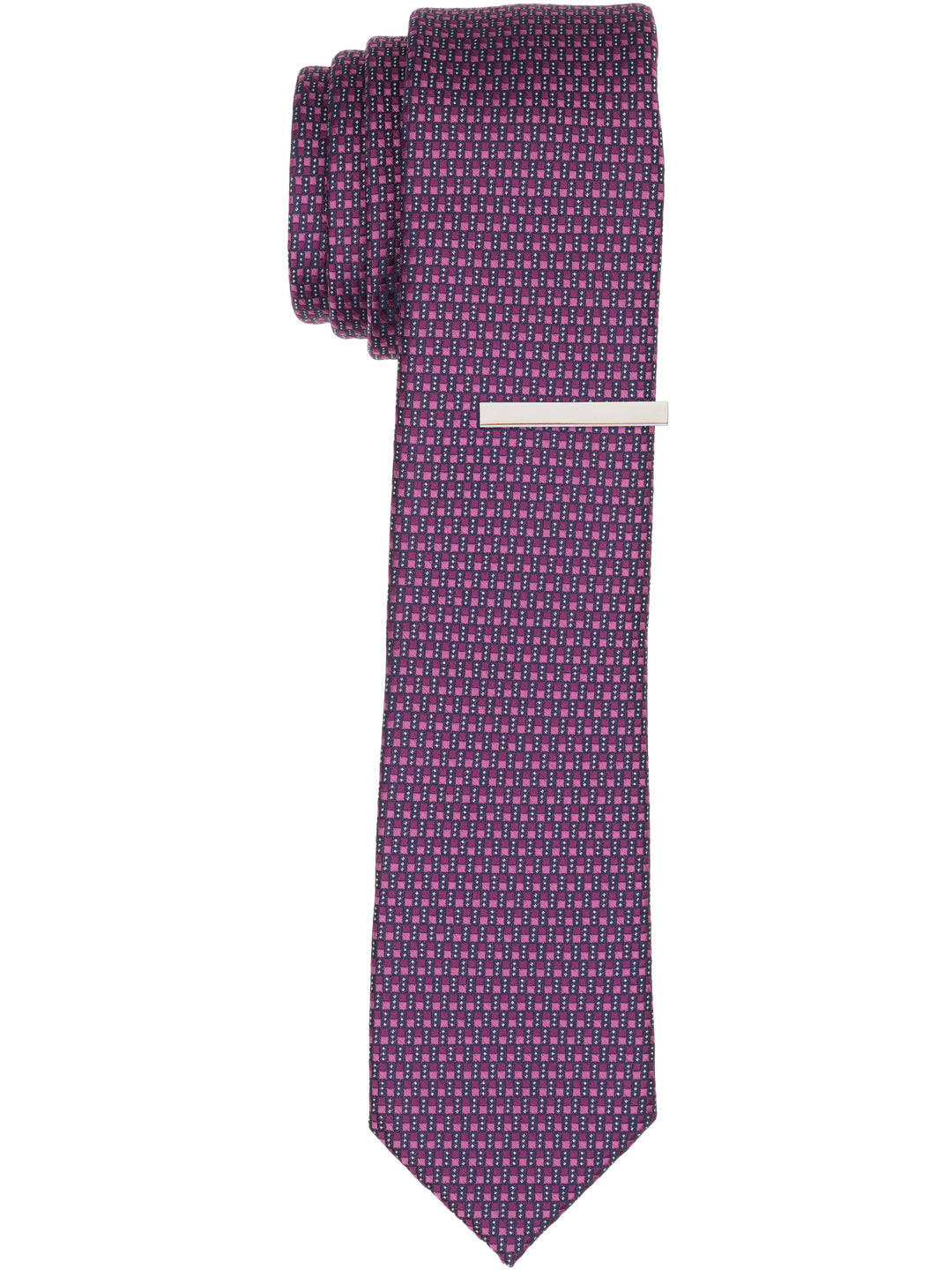 Plain weave Mini Slim Tie (Magenta) 