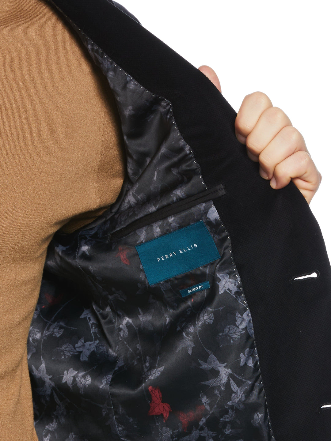 Skinny Fit Velvet Sportcoat (Black) 
