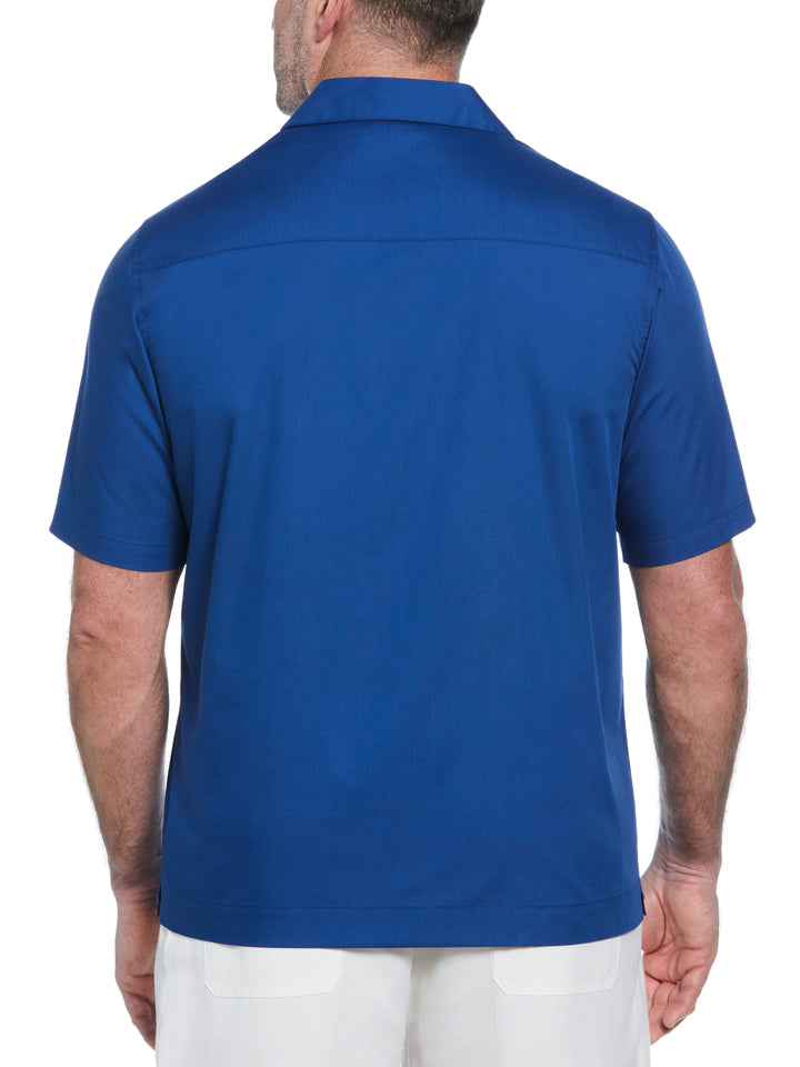 Big & Tall Poplin Guayabera Shirt (True Blue) 