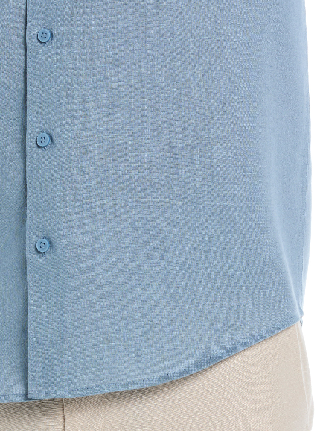 Linen Blend Wrinkle-Resistant Shirt (Windward Blue) 