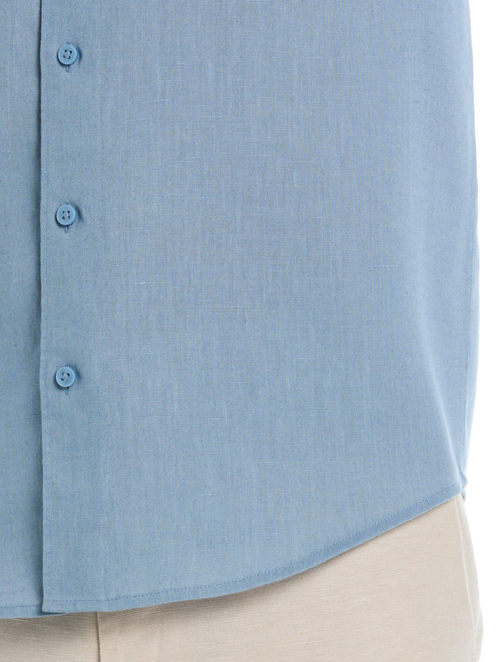Linen Blend Wrinkle-Resistant Shirt (Windward Blue) 