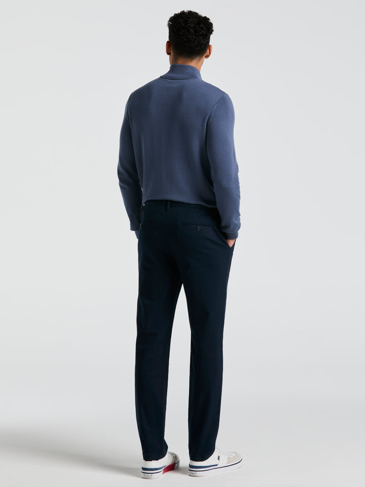 Slim Fit Stretch Chino Flat Front Pant (Dark Sapphire) 